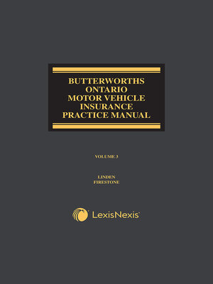 cover image of Ontario Motor Vehicle Insurance Practice Manual